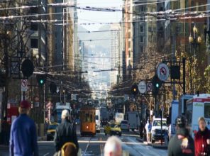 Photo shows SF's Bustling Mid-Market--2015