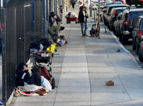 Photo shows drug users in front of Monarch Hotel